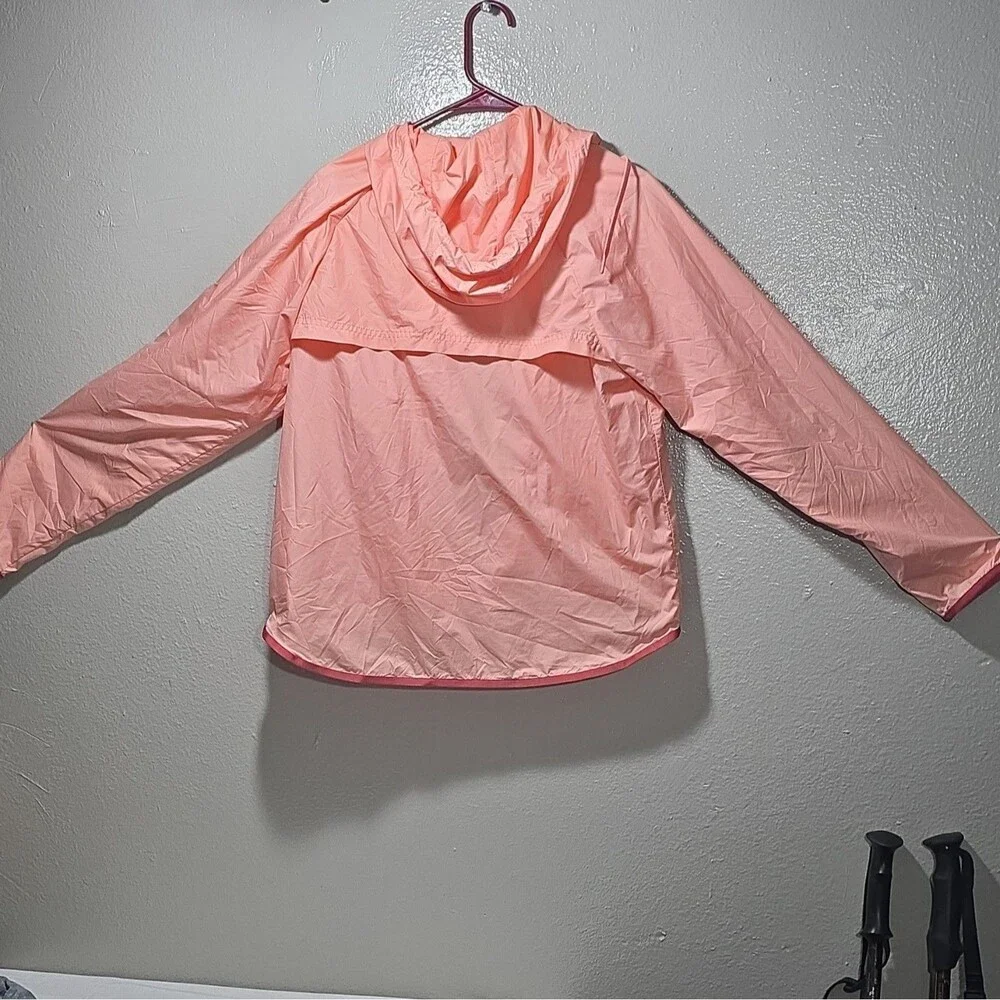 Nike Women’s Pink Hooded Full Zip Nylon Windbreaker Jacket, Size S